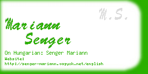 mariann senger business card